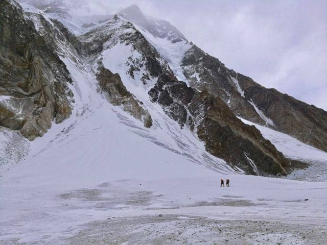 Base of Cesen Route. Polish Winter K2