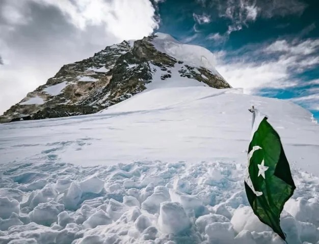 Pakistani Muhammad Ali Sadpara final resting palce burined by his son Sajid Ali Sadpara near Camp 4 on K2 in July, 2021. Courtesy of Sajid Ali Sadpara