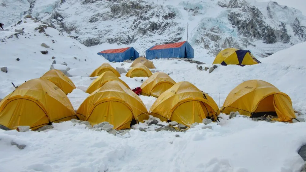 campen mit wohnmobil Aufkleber Hier Campen