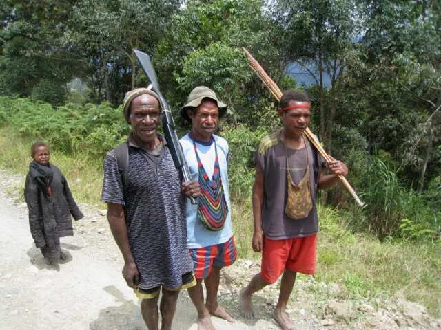 Locals at Bilogia West Papua New Guinea for Carstensz Pyramid