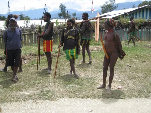 Locals at Bilogia West Papua New Guinea for Carstensz Pyramid