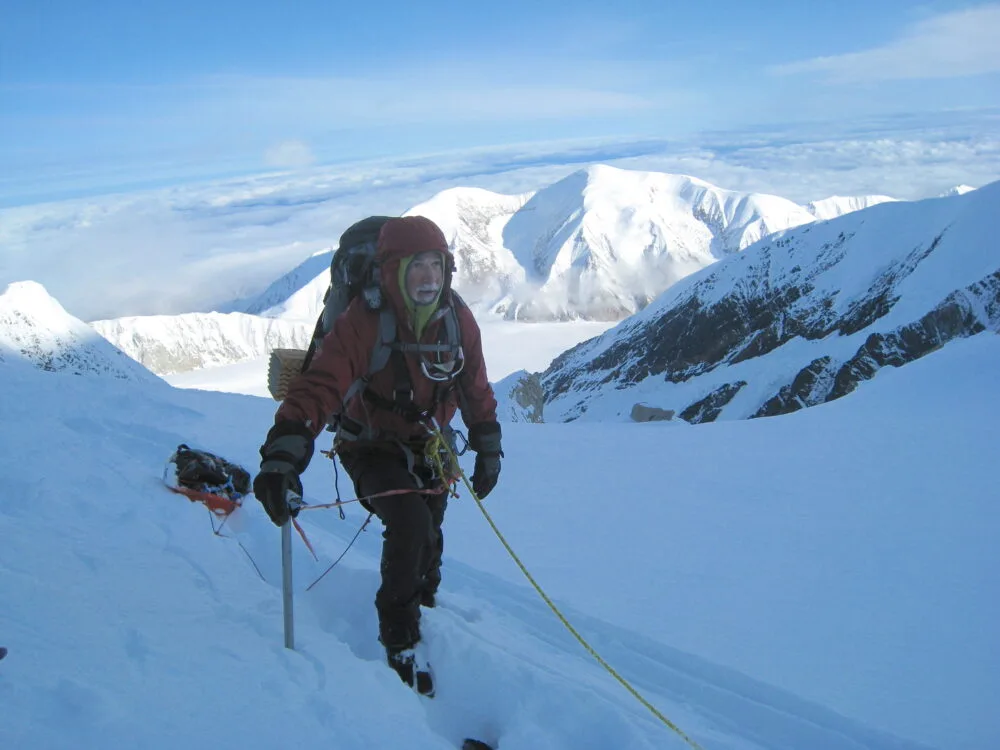 Alan and his sled climbing Denali