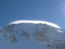 lenticular cloud hovering over Denali summit