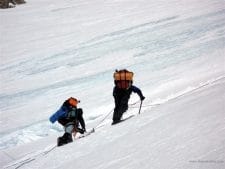Climbing The headwall ridge on Denali - on the way to Camp 3