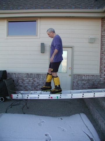 Alan training for Everest ladders
