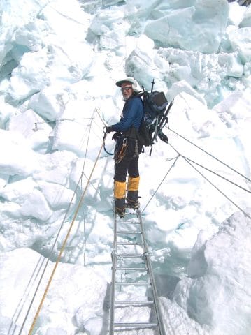 Alan first time on Everest ladders