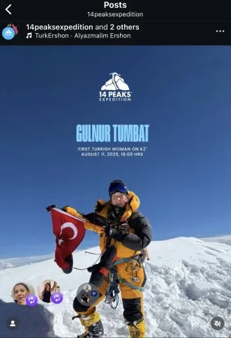 Gulnur Tumbat (Turkey): First Turkish female to summit