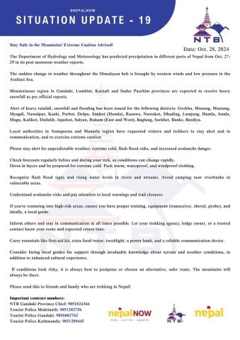 Nepal Department of Hydrology and Meteorology’s Warning