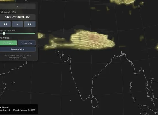 Jetstream on top of Everest on May 14, 2026. Courtesy of NetWeather.TV