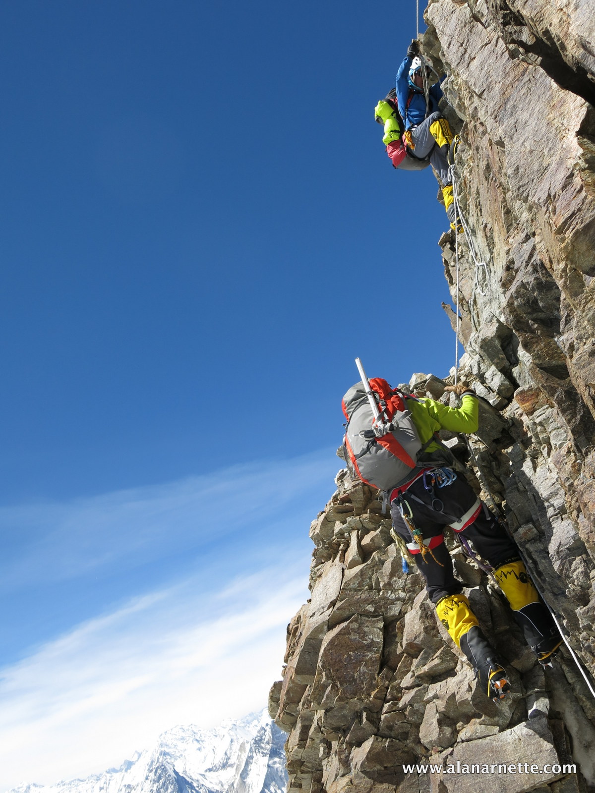 Alan climbing K2 between Camps 1 and 2