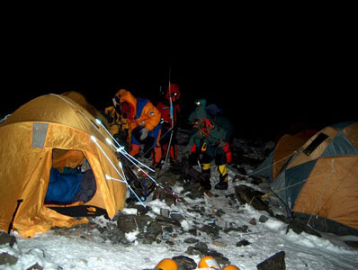 Leaving Camp 4 at night