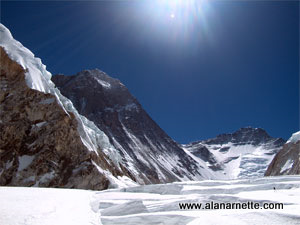 Western Cwm: Everest, Lhotse, Nuptse and crevasses